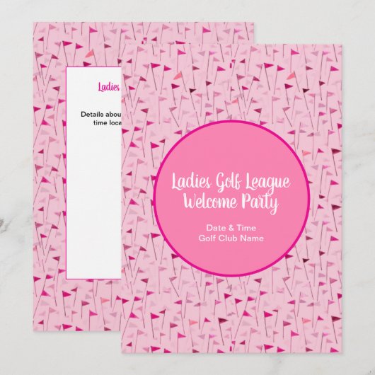 Tee Time Celebration – League Party Invite Kaart (Voorkant / Achterkant)
