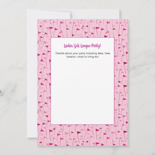 Tee Time Celebration – League Party Invite Kaart (Achterkant)