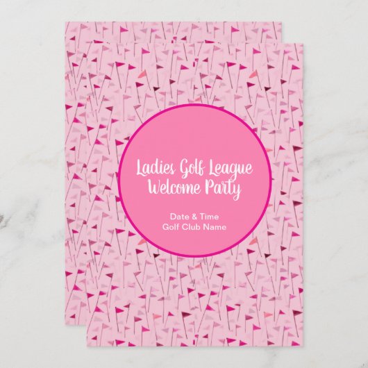 Tee Time Celebration – League Party Invite Kaart (Voorkant / Achterkant)