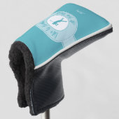 Tee Time  Funny Women’s Putter Cover Monogram Teal (3/4 voorkant)
