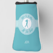 Tee Time  Funny Women’s Putter Cover Monogram Teal (Draai 90)