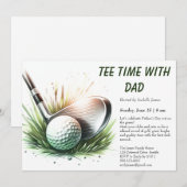 Tee Time met Papa Bewerkbare Vaderdag Golf Feest Kaart (Voorkant / Achterkant)