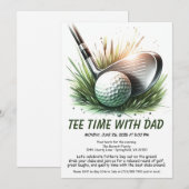 Tee Time met Papa Bewerkbare Vaderdag Golf Feest Kaart (Voorkant / Achterkant)