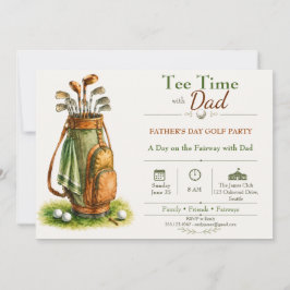 Tee Time met Papa Vaderdag Golf Feest Kaart
