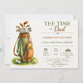 Tee Time met Papa Vaderdag Golf Feest Kaart