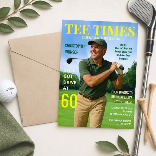 Tee Times 60e Verjaardag Par-Tee Kaart