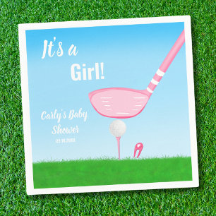 Tee Up Roze Golf Geslacht Reveal Baby Het Is Een M Servet