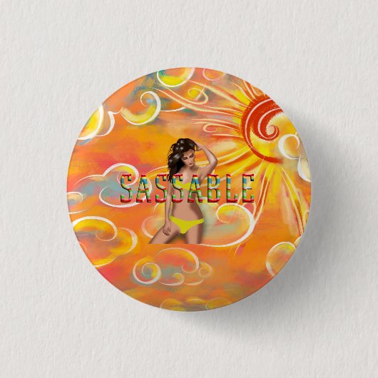 TEE Wees Sassy Ronde Button 3,2 Cm (Voorkant)