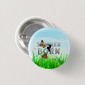 TEE Zomer Geboren Ronde Button 3,2 Cm (Voorkant /achterkant)