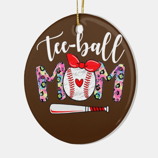 Teeball mama Moederdag Ball mama Cute Trendy Keramisch Ornament (Links)
