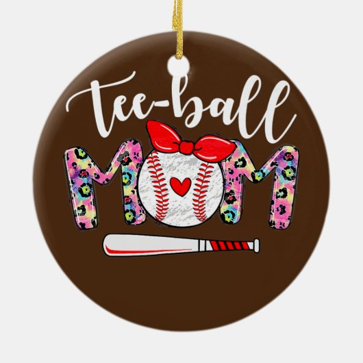 Teeball mama Moederdag Ball mama Cute Trendy Keramisch Ornament (Achterkant)