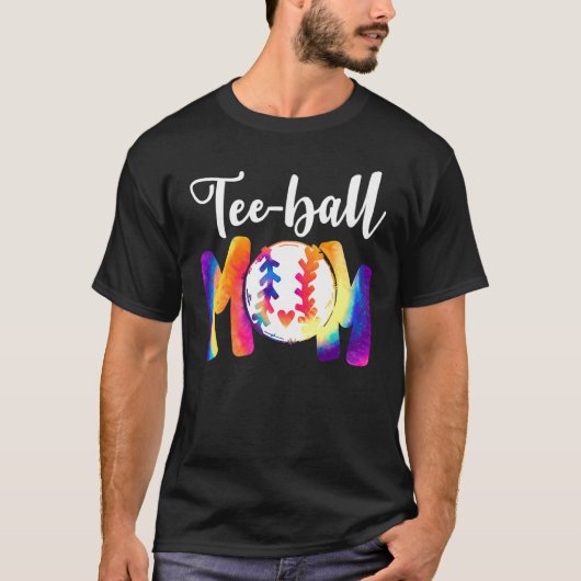 Teeball mama Tie Dye Ball Moederdag T-shirt (Voorkant)