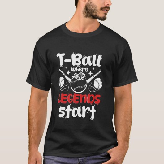 Teeball Moeder Oma Catcher Buitenveld T-Ball T-shirt (Voorkant)