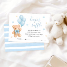Teedy Beer Ballon Baby Shower Luier Raffle Kaart