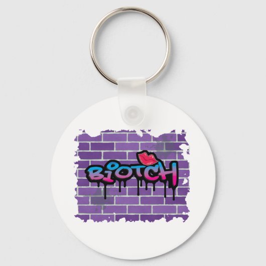 teef graffiti ontwerp sleutelhanger (Voorkant)