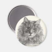 TeeGee, langharige grijze kat Magneet (Voorkant / Achterkant)