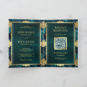 Teele Galactische Gouden Lotus QR Code Indiase Tro (Binnen)