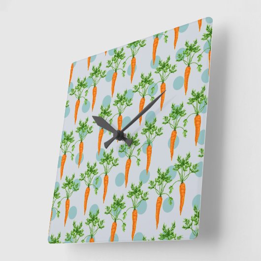 Teelpatroon van wortelgroenten vierkante klok (Hoek)