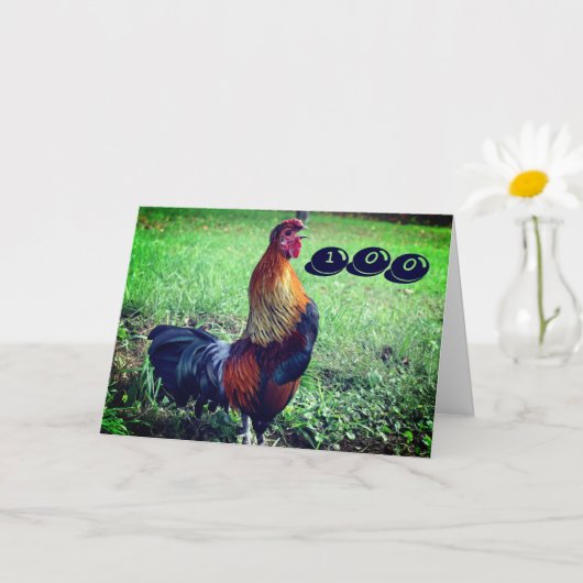 Teelt Rooster Funny 100th Birthday Kaart (Kleine Plant)