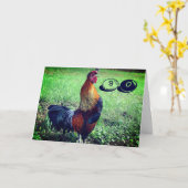 Teelt Rooster Funny 90th Birthday Kaart (Gele Bloem)