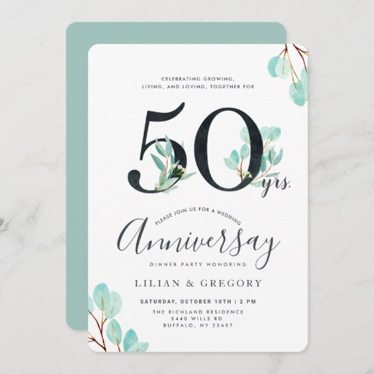 Teelt samen 50e Jubileum Eucalyptusthema Kaart (Voorkant / Achterkant)