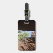 Teelt tussen rotsen in het natuurpark Zion Bagagelabel (Voorkant verticaal)