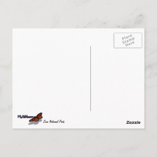 Teelt tussen rotsen in het natuurpark Zion Briefkaart (Achterkant)