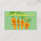 Teelt van cartoon biologische groente visitekaartje (Achterkant)