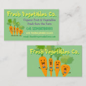Teelt van cartoon biologische groente visitekaartje (Voorkant / Achterkant)