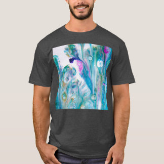 Teelt van tuin in Abstracte blauw acrylkunst door T-shirt