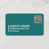 🤸🏼‍♂️ Teen Babysitting Custom QR Visitekaartje (Voorkant)