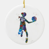 Teen Basketball Player Keramisch Ornament (Achterkant)