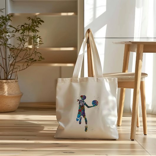 Teen Basketball Player Tote Bag