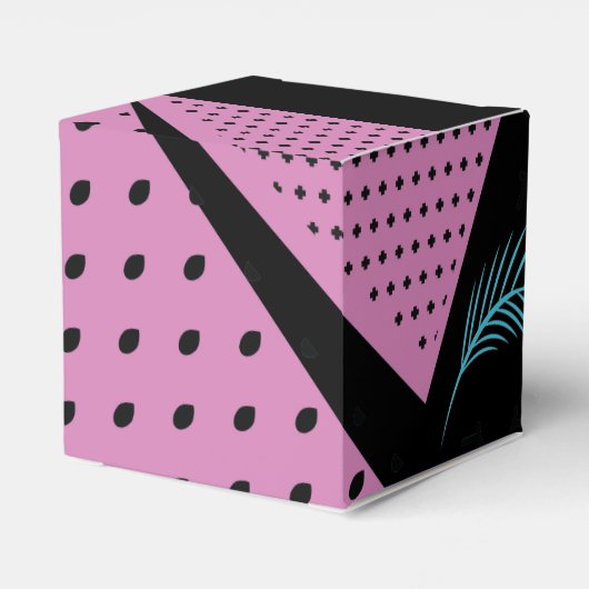 Teen Birthday 80-jaren 90 Neon Tropical Favor Box Bedankdoosjes (Achterkant)