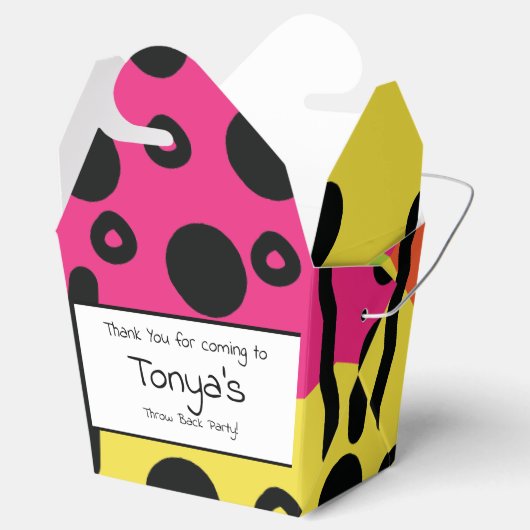Teen Birthday 80s Neon Pattern Favor Box Bedankdoosjes (Geopend)