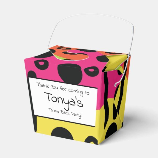 Teen Birthday 80s Neon Pattern Favor Box Bedankdoosjes (Voorkant Zijde)