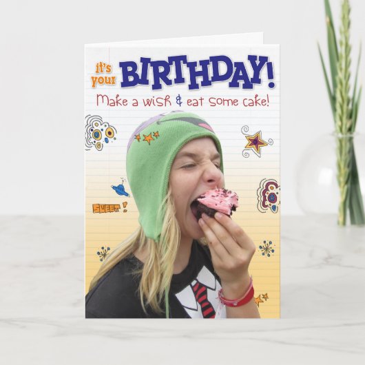 Teen birthday greeting card kaart (Voorkant)