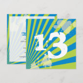 Teen Birthday Party Invitation | Jongen Kaart (Voorkant / Achterkant)