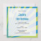 Teen Birthday Party Invitation | Jongen Kaart (Achterkant)