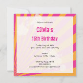 Teen Birthday Party Invitation | Meisje Kaart (Achterkant)