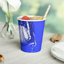 Teen Bold Blue Verjaardag Net & Volleybal Sport Papieren Bekers