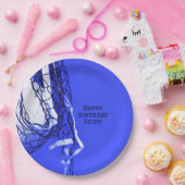 Teen Bold Blue Verjaardagsfeest Net & Volleybal Papieren Bordje (Feest)