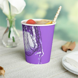 Teen Bold Paarse Verjaardag Net & Volleybal Sport Papieren Bekers