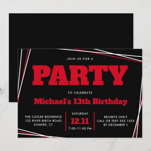 Teen Boy Birthday, 13 jaar of eender welke leeftij Kaart (Voorkant / Achterkant)