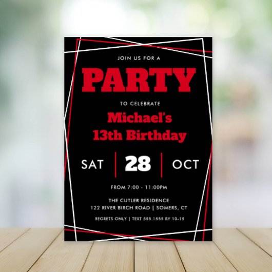 Teen Boy Birthday, 13 jaar of eender welke leeftij Kaart