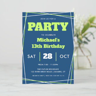 Teen Boy Birthday, 13 jaar of eender welke leeftij Kaart