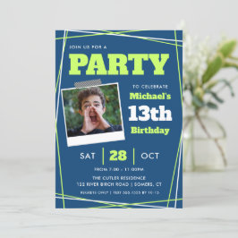 Teen Boy Birthday, 13 jaar of ouder, blauwe groene Kaart