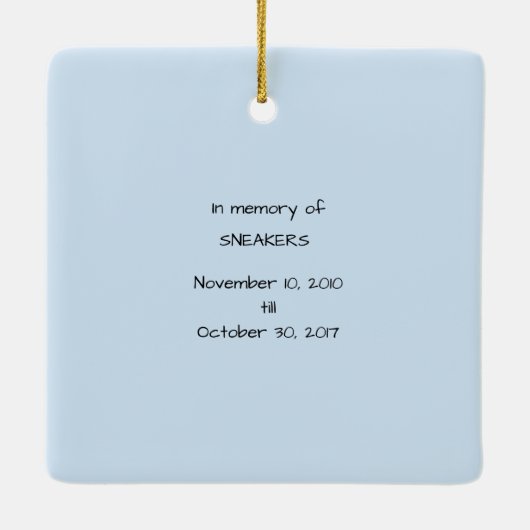 Teen Boy & Dog Memorial Keramisch Ornament (Achterkant)