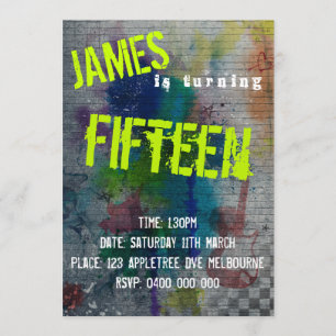 Teen Boy Graffiti uitnodiging