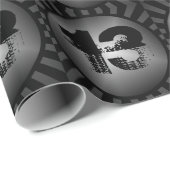 Teen Boy Grunge Sjabloon Black Silver Cadeaupapier (Rol Hoek)